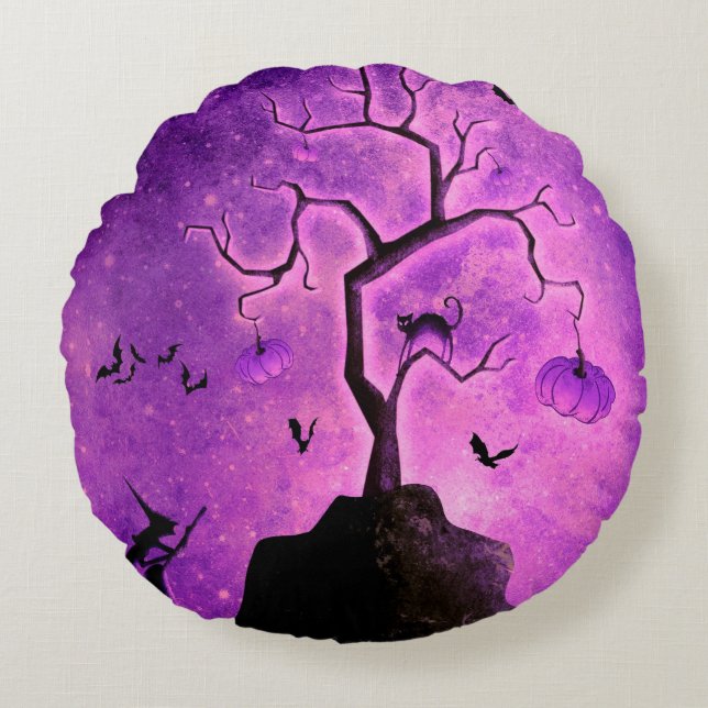 Halloween Round Pillow Rond Kussen (Voorkant)