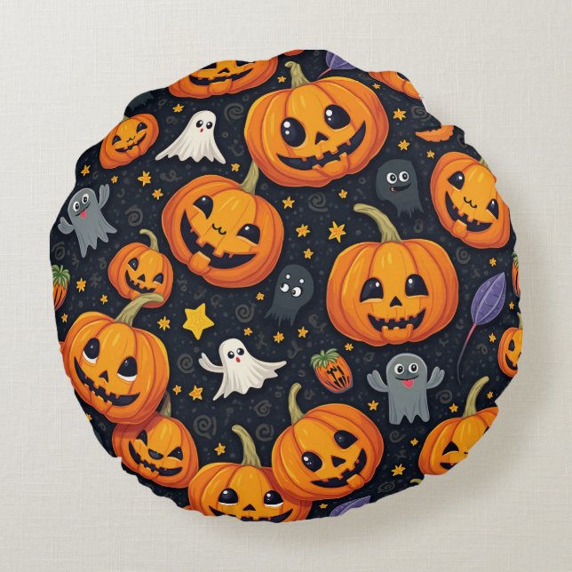 Halloween Round Pillow Rond Kussen (Achterkant)