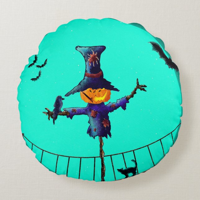 Halloween Round Pillow Rond Kussen (Voorkant)