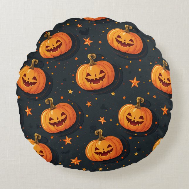 Halloween Round Pillow Rond Kussen (Voorkant)