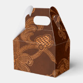 Halloween Royal Bloemen Damast Patroon Bedankdoosjes (Achterkant)