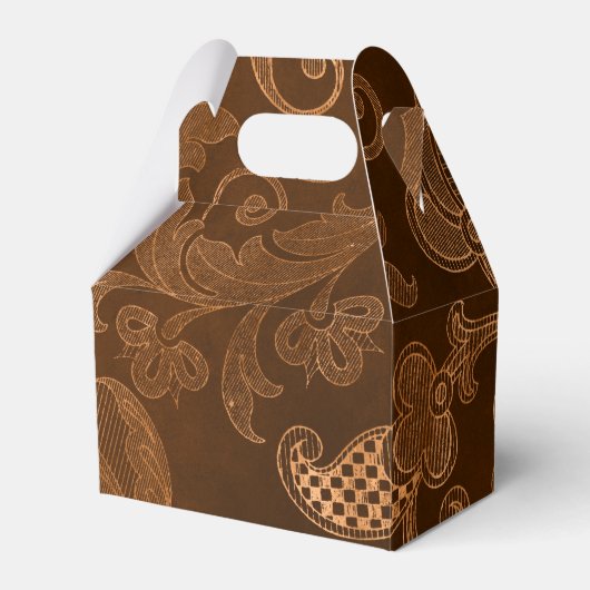 Halloween Royal Bloemen Damast Patroon Bedankdoosjes (Voorkant Zijde)