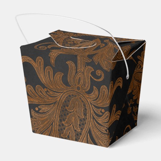 Halloween Royal Bloemen Damast Patroon Bedankdoosjes (Achterkant)