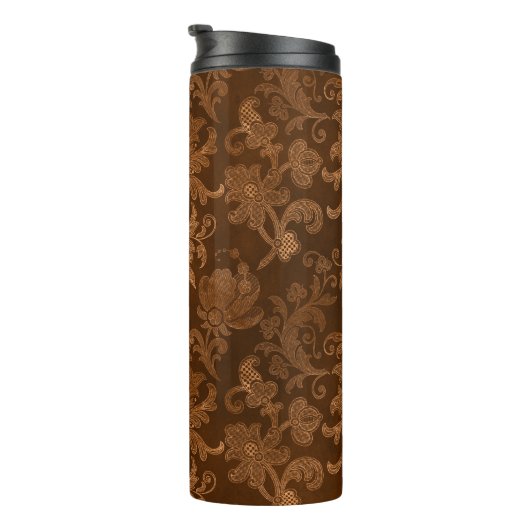 Halloween Royal Floral Damask Thermosbeker (Geroteerd rechts)