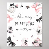 Halloween Roze Baby shower Raad eens hoeveel pompo Poster (Voorkant)