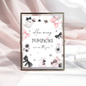 Halloween Roze Baby shower Raad eens hoeveel pompo Poster