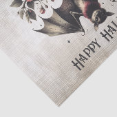 Halloween Roze Bloemen Boze vleermuis Groene blade Tissuepapier (Detail)