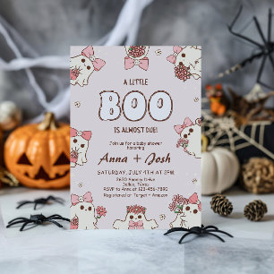 Halloween roze een kleine boe is Baby shower Kaart