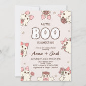 Halloween roze een kleine boe is Baby shower Kaart (Voorkant)