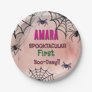 Halloween Roze en spinnen Verjaardag Halloween Papieren Bordje