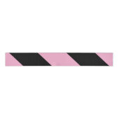 Halloween roze en zwart gestreept grosgrain lint (Voorkant)