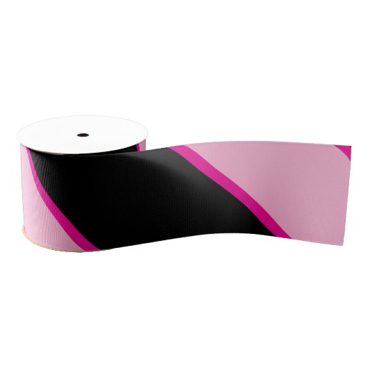 Halloween roze en zwart gestreepte Grosgrain Ribbo Grosgrain Lint (Spoel)