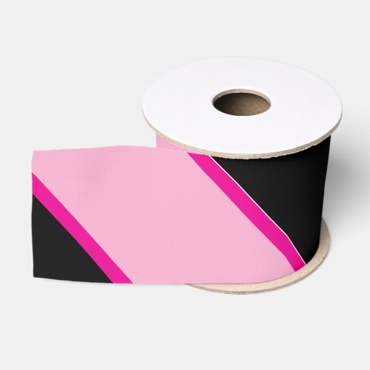 Halloween Roze en Zwarte Gestreepte Grosgrain Lint (Spoel)