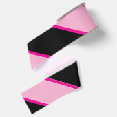 Halloween Roze en Zwarte Gestreepte Grosgrain Lint (Achterkant)