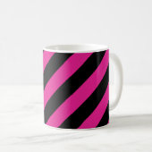 Halloween Roze en Zwarte Gestreepte Koffiemok (Voorkant rechts)