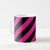 Halloween Roze en Zwarte Gestreepte Koffiemok (Voorkant links)