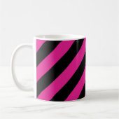 Halloween Roze en Zwarte Gestreepte Koffiemok (Links)