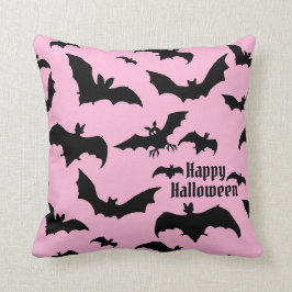 Halloween roze en zwarte vlekken kussen
