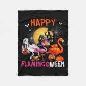 Halloween Roze Flamingo Kostuum Skeleton Witch Fleece Deken (Voorkant)