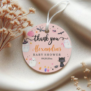 Halloween Roze Geest Baby shower Ronde Sticker
