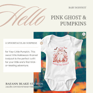 Halloween Roze Geest en Pompoenen Baby Rompertje