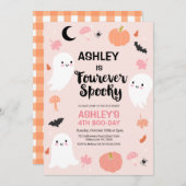 Halloween Roze Halloween Fourever Spooky Verjaarda Kaart (Voorkant / Achterkant)