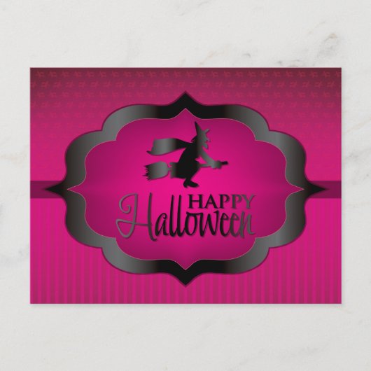 Halloween roze heks briefkaart (Voorkant)