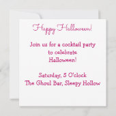 Halloween roze heks kaart (Achterkant)