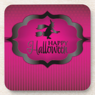 Halloween roze heks onderzetter