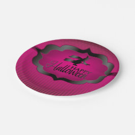 Halloween roze heks papieren bordje