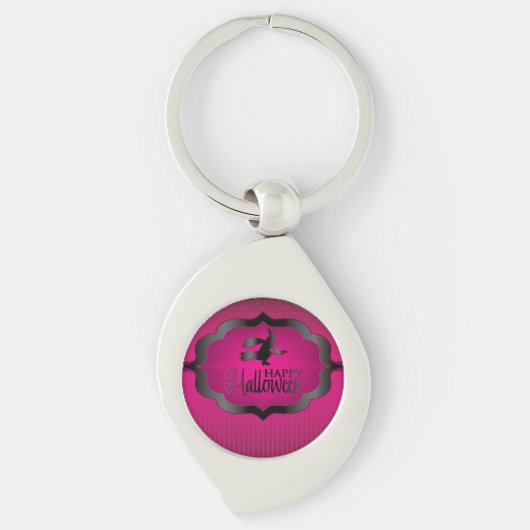 Halloween roze heks sleutelhanger (Voorkant)