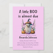 Halloween Roze Kleine Boo Ghost Meisje Baby shower Kaart (Voorkant)