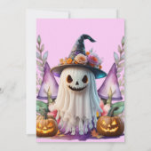 Halloween Roze Kleine Boo Ghost Meisje Baby shower Kaart (Achterkant)