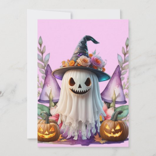 Halloween Roze Kleine Boo Ghost Meisje Baby shower Kaart (Achterkant)