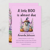 Halloween Roze Kleine Boo Ghost Meisje Baby shower Kaart (Voorkant / Achterkant)