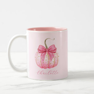 Halloween Roze Pompoen Boog Persoonlijke Bruidsmei Tweekleurige Koffiemok