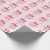 Halloween Roze Pompoen Coquette Bow Gepersonalisee Cadeaupapier (Hoek)