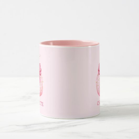 Halloween Roze Pompoen Coquette Bow Gepersonalisee Mok (Midden)