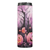 Halloween roze pompoen gepersonaliseerd thermosbeker (Achterkant)