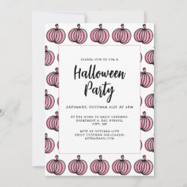 Halloween roze pompoen kaart