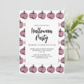 Halloween roze pompoen kaart (Staand voorkant)