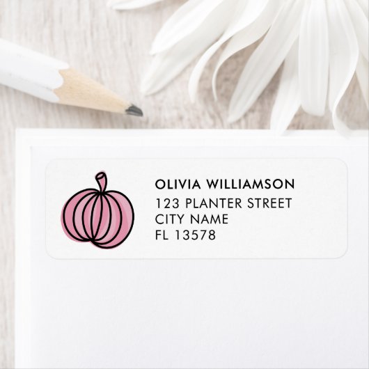 Halloween Roze Pompoen Retouradres Label (Insitu)