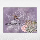 Halloween roze Rose Spider Web Succulents Candle Feestdagenkaart