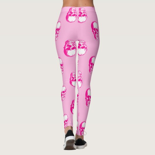 halloween roze schedel leggings (Achterkant)