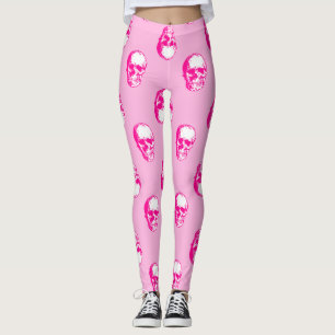 halloween roze schedel leggings