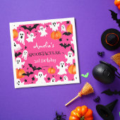 Halloween roze spookachtige spooktacular verjaarda servet