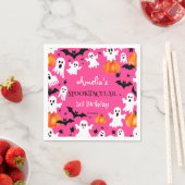 Halloween roze spookachtige spooktacular verjaarda servet (Insitu)