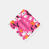 Halloween roze spookachtige spooktacular verjaarda servet (Hoek)