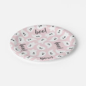 Halloween Roze & Zwarte Geest Papieren Borden Papieren Bordje (Gekanteld)