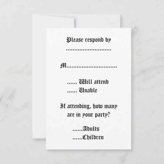 Halloween rsvp bruiloft (Achterkant)